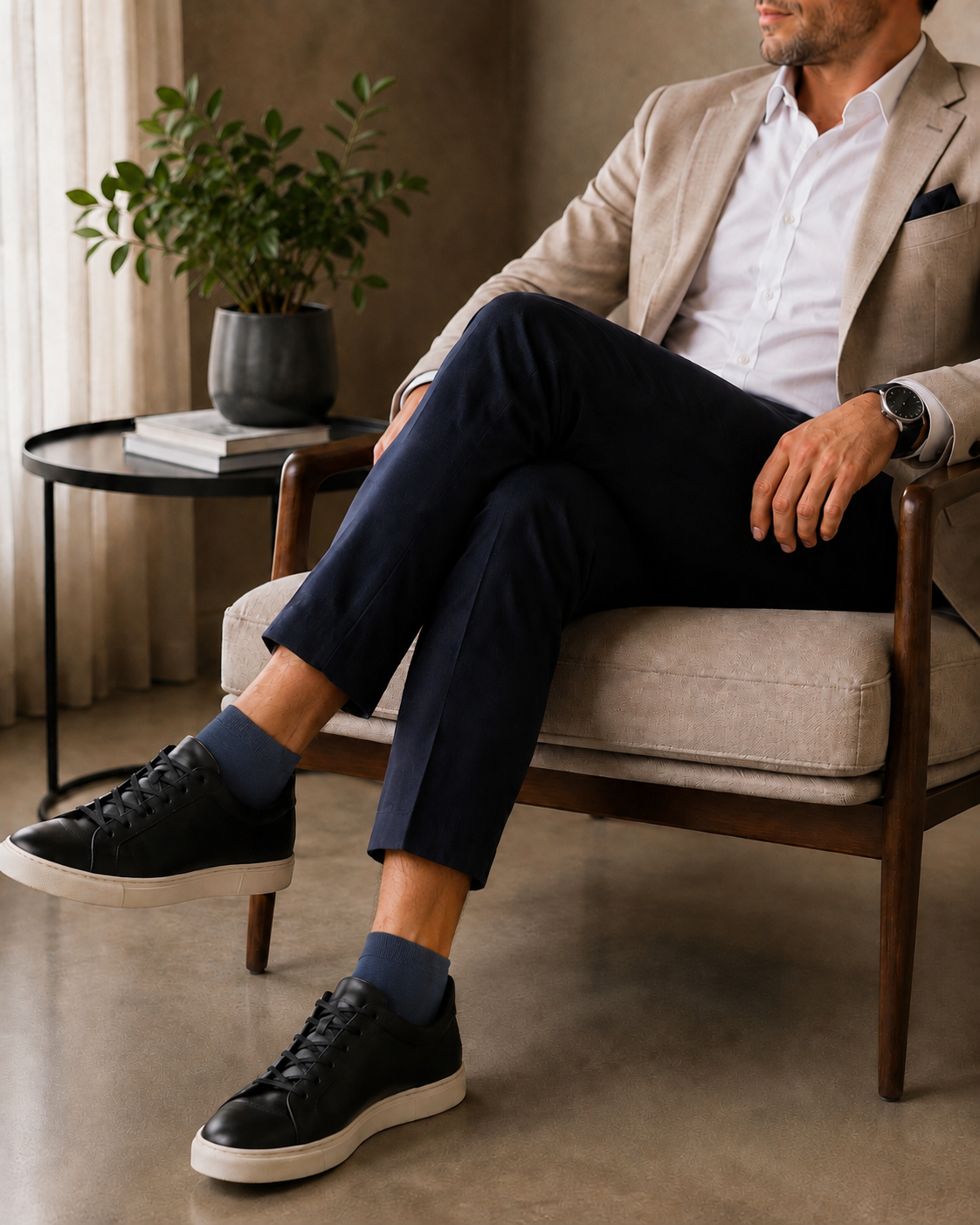 Pánské business casual bambusové ponožky – černé, 5 párů