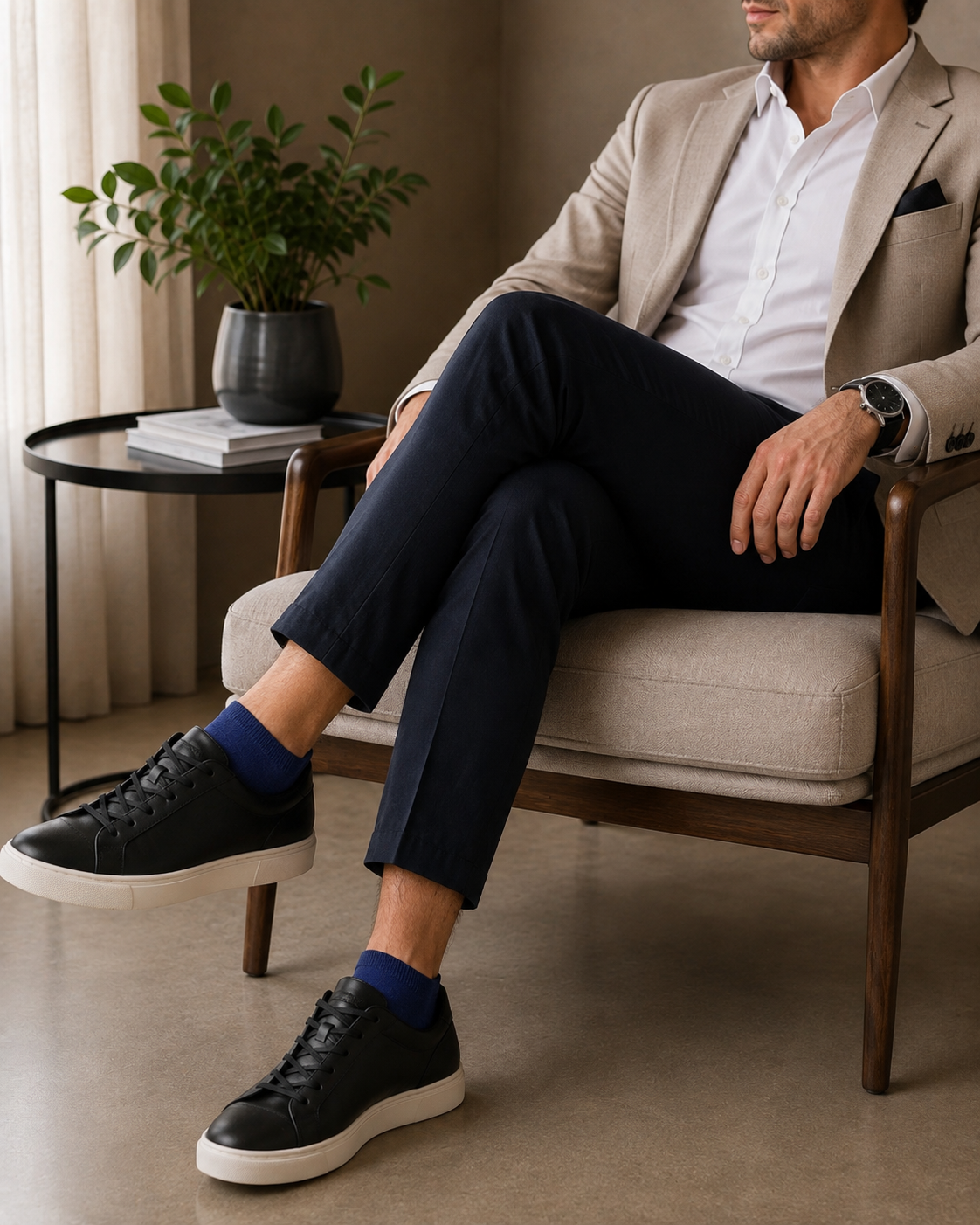 Pánské business casual bambusové ponožky – černé, 5 párů