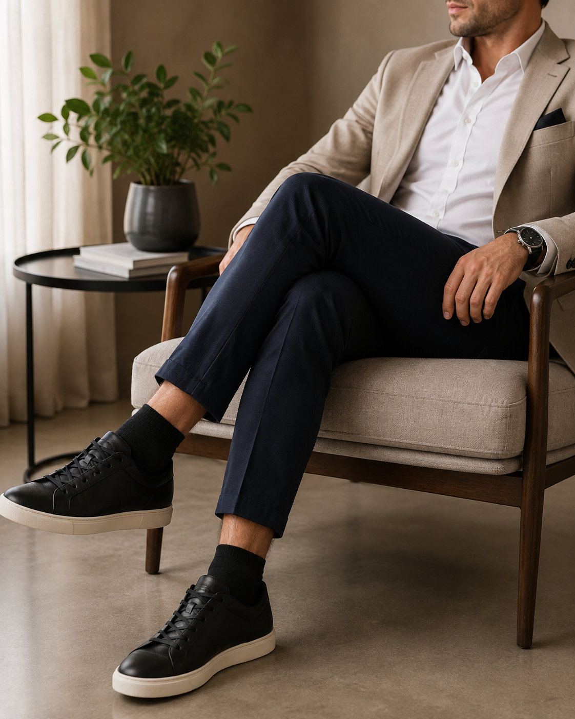 Pánské business casual bambusové ponožky – černé, 5 párů