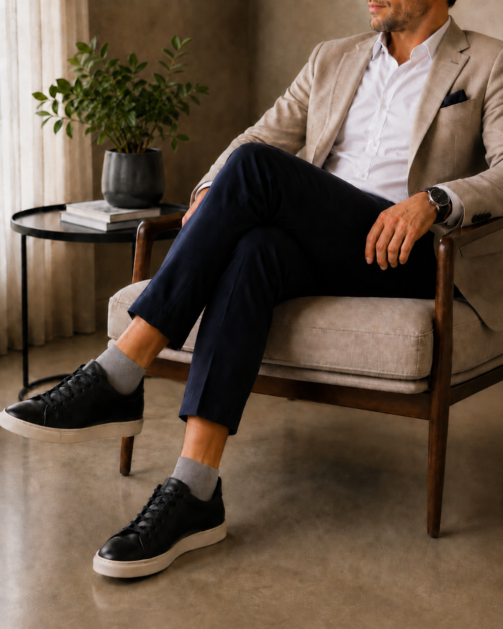 Pánské business casual bambusové ponožky – černé, 5 párů