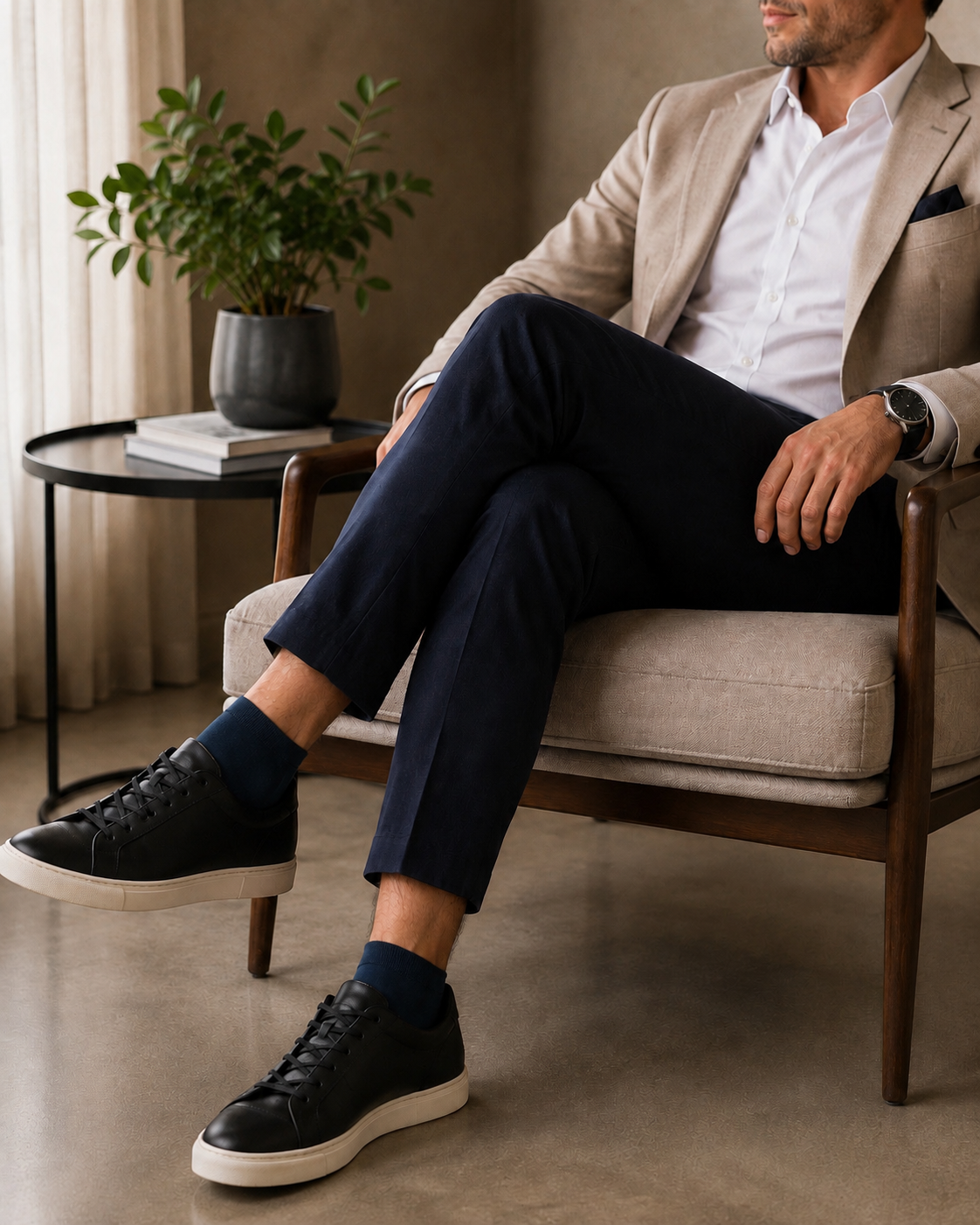 Pánské business casual bambusové ponožky – černé, 5 párů